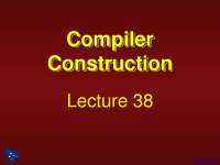Three Address Statement Types - Compiler Construction - Lecture Slides