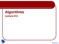 Quick Sort - Algorithm - Lecture Slides