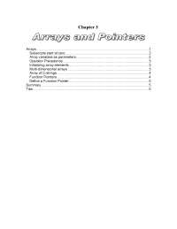 Arrays and Pointers - Computer Programming - Lecture Notes - Docsity