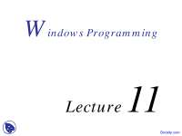 Windows Styles - Window Programming - Lecture Slides - Docsity