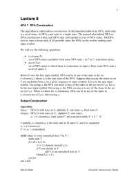 Subset Construction - Compiler Construction - Lecture Notes