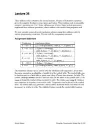 Translation Scheme - Compiler Construction - Lecture Notes