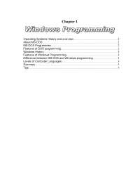 Windows Programming - Computer Programming - Lecture Notes