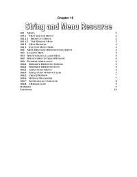 String and Menu Resource - Computer Programming - Lecture Notes
