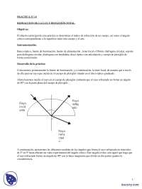 Reflexión de la luz y total - Prácticas - Fundamentos físicos de la Arquitectura