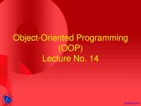 Composition - Object Oriented Programming - Lecture Slides - Docsity
