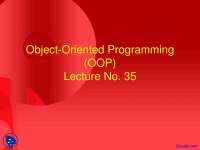 Class Template Specialization - Object Oriented Programming - Lecture ...