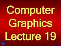Projections, Shears - Computer Graphics - Lecture Slides