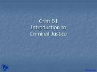 Introduction to Criminal Justice - Criminal Justice System - Lecture Slides