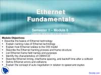 Ethernet Fundamentals - Computer Network - Lecture Slides - Docsity
