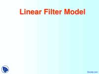 Linear Filter Model - Financial Econometrics - Lecture Slides