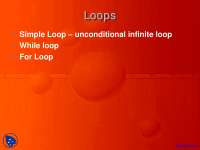 Loops, Subprograms - Programming Languages - Lecture Slides