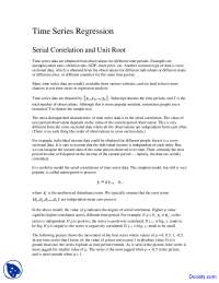 Time Series Regression - Econometrics - Lecture Notes