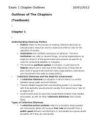 Exam 1 Chapters Outline | American Government | GOV 310L