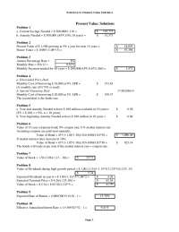 Present Value Problems - Corporate Finance - Solved Quiz