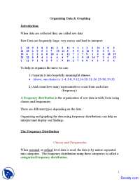 Organizing Data, Graphing - Introduction to Statistics - Lecture notes