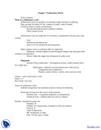 Sedimentary Rocks - Dynamic Earth - Lecture Notes | Study notes Earth ...