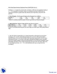Correlation Coefficient - Introduction to Statistics - Assignment
