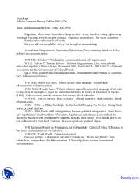 African American History Outline 1900-2000 - Ethnic Movements in the US - Lecture Notes