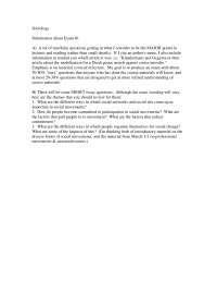 Exam Notes for Sociology Course: Social Movements