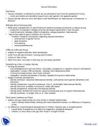 Sexual Orientation - Human Sexuality - Lecture Notes