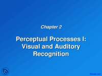 Visual and Auditory Recognition - Cognitive Psychology - Lecture Slides ...