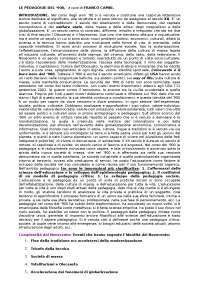 Riassunto lezioni prof de Sanctis di Storia della pedagogia su Le pedagogie del '900 (Cambi)