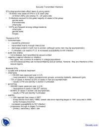 Sexually Transmitted Infections - Human Sexuality - Lecture Notes