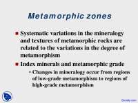 Metamorphic Zones - Dynamic Earth - Lecture Slides - Docsity