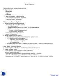 Sexual Response - Human Sexuality - Lecture Notes