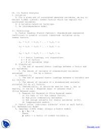 Factor Analysis - Basic Statistics for Behavioral Sciences - Lecture Notes