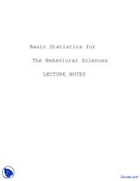 Linear regression - Basic Statistics for Behavioral Sciences - Lecture Notes