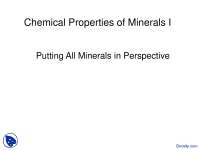 Chemical Properties of Minerals - Nutrition - Lecture Slides - Docsity