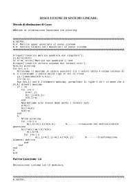 Listati in matlab - Relazione definitiva - Appunti di Modelli di programmazione matematica