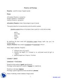 Phonetics and Phonology web - Introduction to Phonetics - Lecture Notes ...
