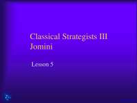 Classical Strategists - Theory and Nature of War - Lecture Slides