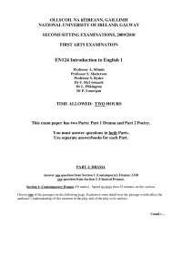 Classical Drama - Introduction to English - Exams
