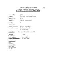 Econometric Model - Financial Econometrics - Exam