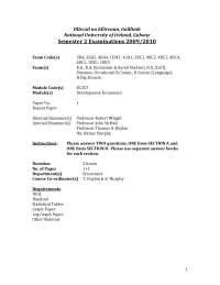 Rostow Framework - Development Economics - Exam - Docsity