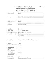 Business Managers - Electronic Business Strategy - Exam