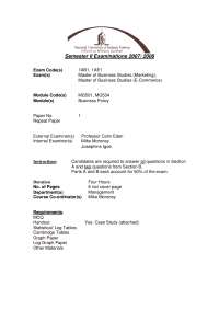 Global Ice Cream - Business Policy - Exam