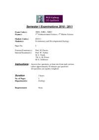 Nervous System - Evolutionary and Developmental Zoology - Exam