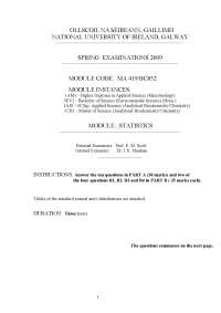 Statistical Test - Statistics