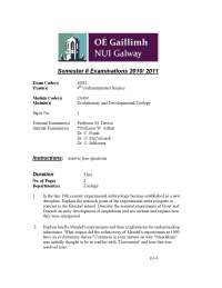 Parsimony Method - Evoluntionary, Developmental and Marine Zoology - Exam