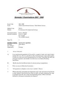 Examinations for ZO313: Evolutionary Developmental Zoology, Academic Year 2007/2008