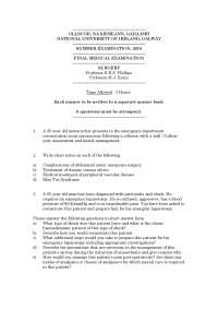 Summer Examination, 2010 - Final Medical Examination: Surgery