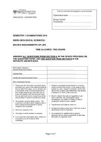 Fischer Projection - Biochemistry of Life - Exam