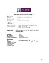 Macroeconomics Exam Paper (B.Sc. Business Info Systems) - Semester 2, 2010/2011