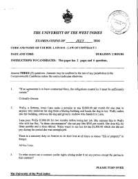 Contract Confer Rights - Law of Contract - Past Exam