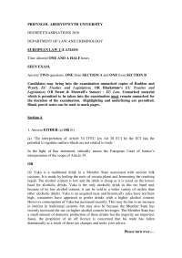 Alcohol Content - European Law - Past Exam